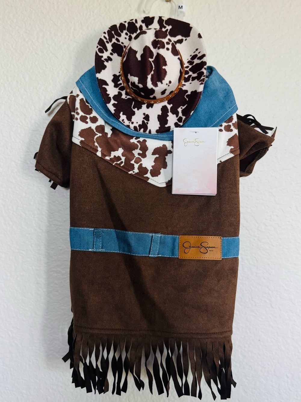 Cowboy Western Dog Halloween Dog Pet Costume Hat & Outfit Set M